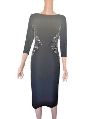 London Times Black Embellished Sheath Dress  Size 4 *NWT*